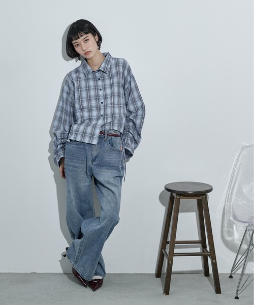 「THE YOn」 長袖シャツ FREE サックスブルー レディース_画像6