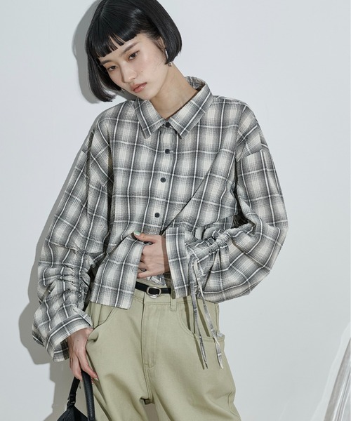 「THE YOn」 長袖シャツ FREE サックスブルー レディース_画像9