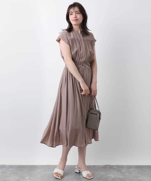 「OFUON le MK」 半袖ワンピース 38 モカ レディース_画像9