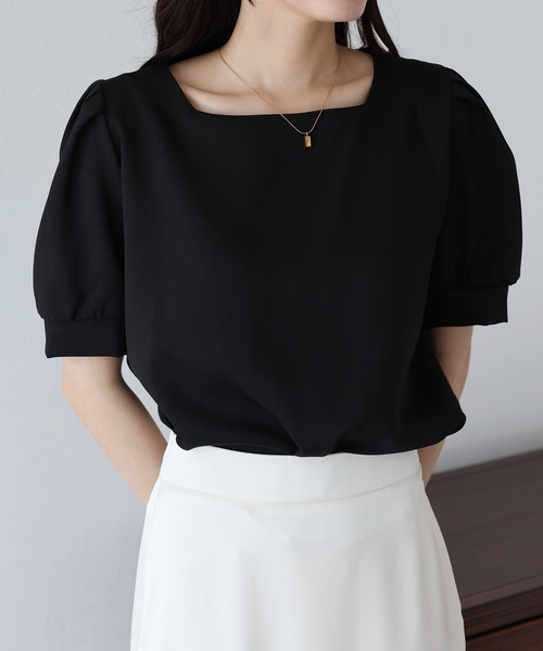 「BLUEEAST」 半袖ブラウス MEDIUM ブラック レディース_画像6