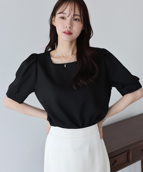 「BLUEEAST」 半袖ブラウス MEDIUM ブラック レディース_画像7