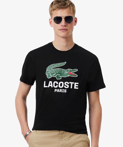 LACOSTE ラコステ ビッグロゴ Tシャツ 半袖 2枚セット LACOSTE（ラコステ） tシャツ ビッグワニロゴプリントTシャツ メンズ