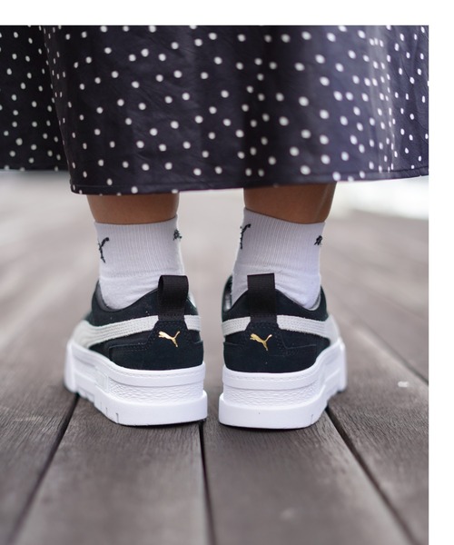 ゆめまーる★プーマ メイズ スニーカー 厚底 レディース 黒 23.5 PUMA スニーカー PUMA/プーマ メイズ ウィメンズ 厚底