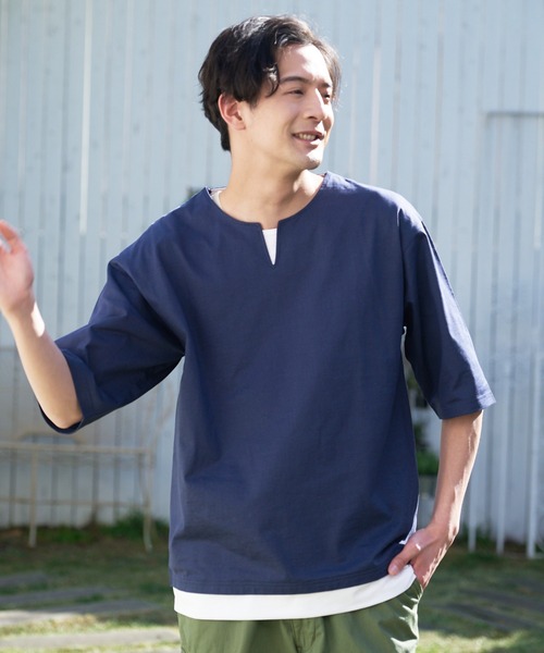 【汗染みの目立ちにくいTシャツ ZEROSTAIN/ゼロステイン】胸ポケット 刺繍Tシャツ 防汚 ＵＶカット アニマル おじさん ビール アメ車 main image 1