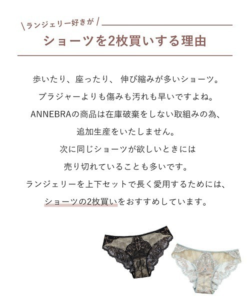 今ならほぼ即納！ ANNEBRA（ファッション） ショーツ Classic ストリングデザイン 下着・アンダーウェア