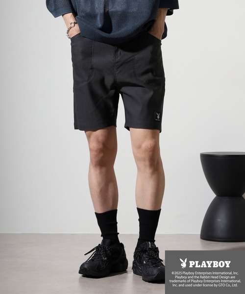 Supreme × Playboy ショートパンツ 即日発送 PLAYBOY パンツ スーパーストレッチ ハーフパンツ メンズ