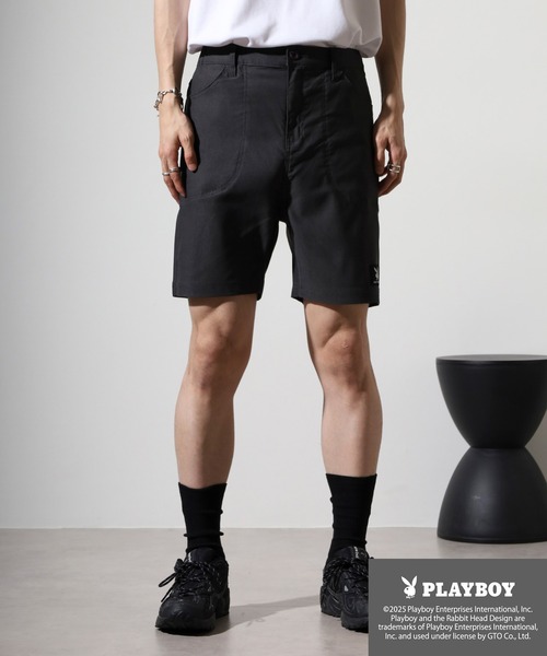PLAYBOY パンツ スーパーストレッチ ハーフパンツ メンズ