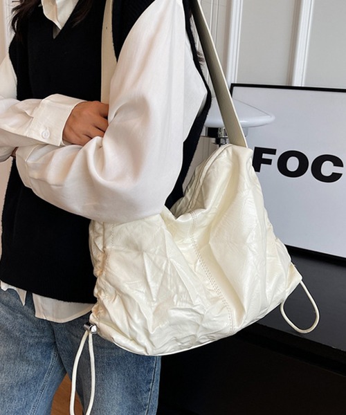 aimoha（アイモハ） ショルダーバッグ バッグ シワ感サイドギャザー