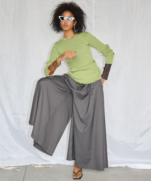 パンツ スラックス WIDELEG HIGH WAIST PANTS/ワイドレグハイウエスト  