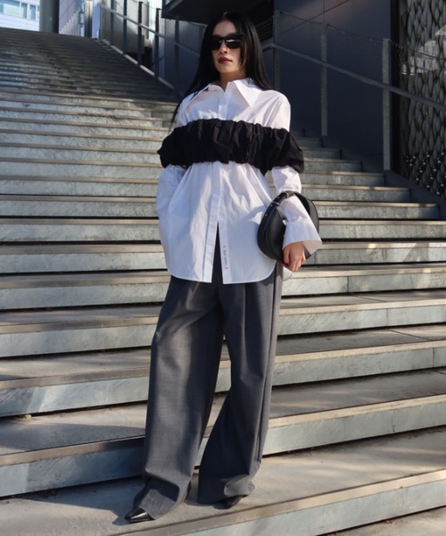 パンツ スラックス WIDELEG HIGH WAIST PANTS/ワイドレグハイウエスト  
