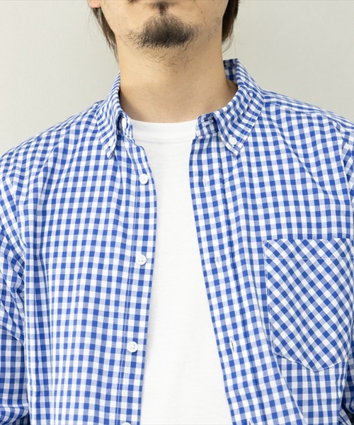 STYLEBLOCK シャツ 平織チェック柄長袖BDシャツ メンズ