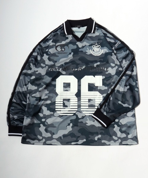 tシャツ サッカーユニフォームデザイン 長袖ロンT/フットボールTシャツ