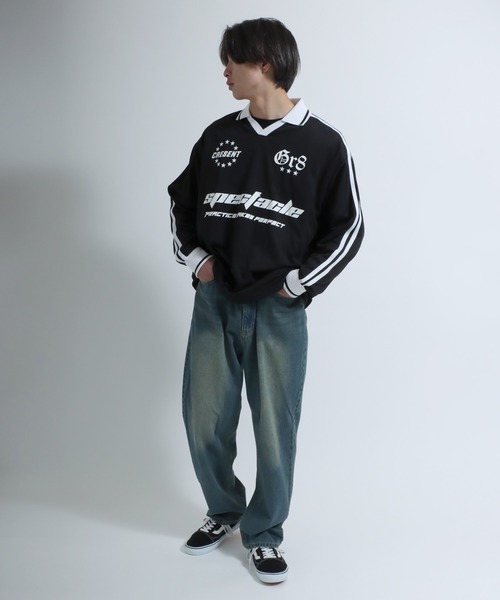 tシャツ サッカーユニフォームデザイン 長袖ロンT/フットボールT