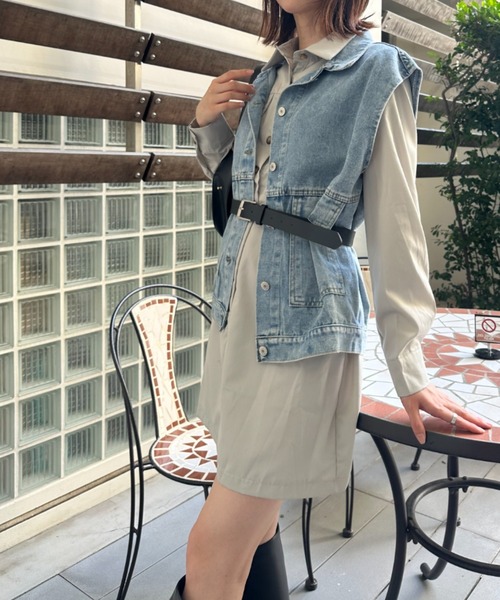 JUCQUEMUS シャツ　ミニワンピース　38 日本製]バンドカラーシャツワンピース(ワンピース) | GIANNI LO