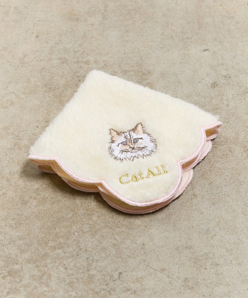 nicott（ニコット） ハンカチ NC:カワムラオリエ CAT ALL ネコ刺繍