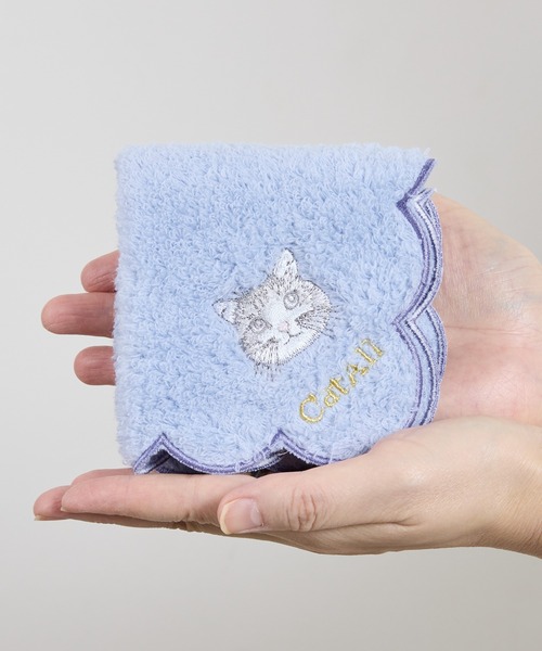 nicott（ニコット） ハンカチ NC:カワムラオリエ CAT ALL ネコ刺繍