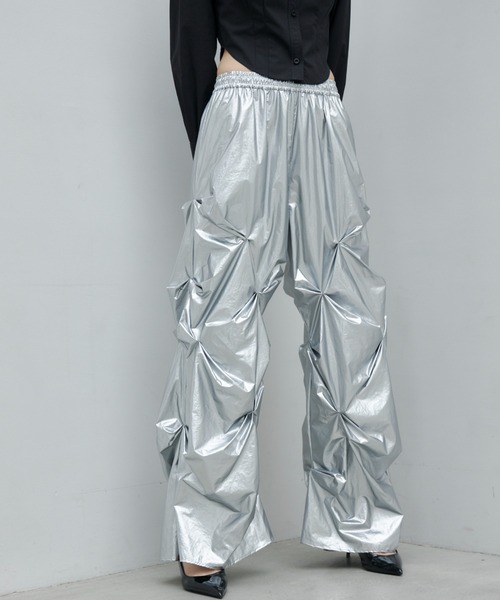 パンツ RANDOM TUCK PANTS METALLIC/ランダムタックパンツメタリック  
