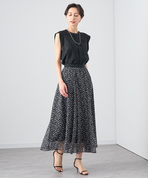 ブラウス シャツ シアーオーガンジーポケット付き ブラウス レディース ANAYI ブラウス シャツ シアーオーガンジーポケット付き