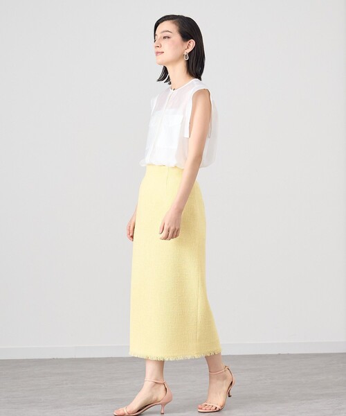 ブラウス シャツ シアーオーガンジーポケット付き ブラウス レディース ANAYI ブラウス シャツ シアーオーガンジーポケット付き