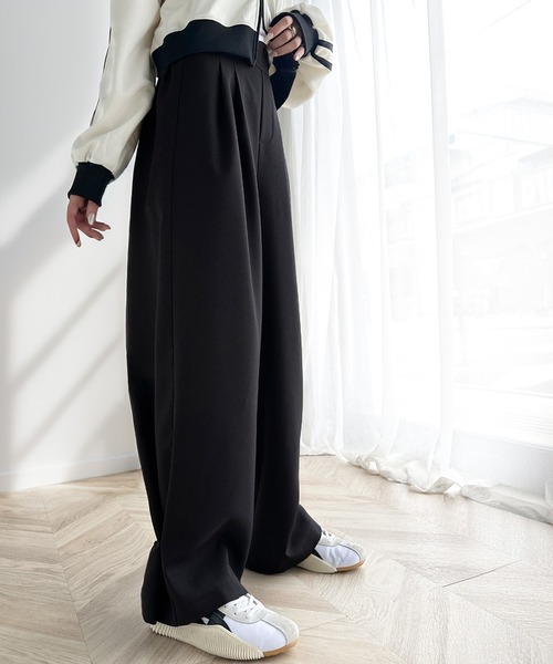 AMIE original ダブルタックストレートパンツ