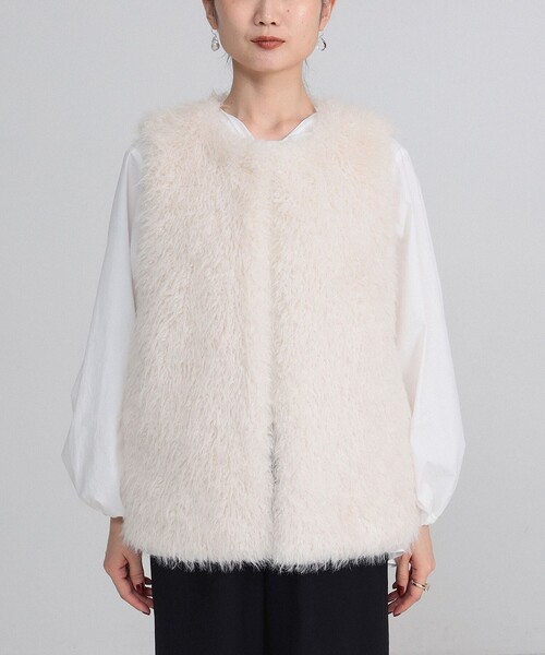 【NASOKASIR】Demi-Luxe BEAMS フェイクファー ジレ NASOKASIR】Demi-Luxe BEAMS フェイクファー ジレ Demi-Luxe