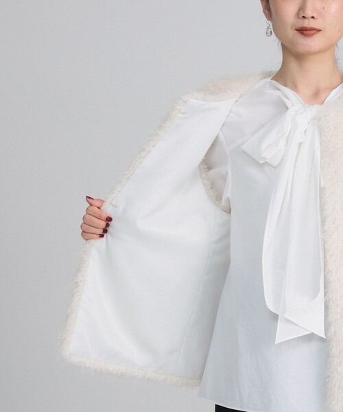 Demi-Luxe BEAMS ベスト ジレ ウェイビー フェイクファー