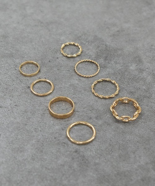 Reurie' 指輪 リング ツイストリング8本セット／twist ring 8SET
