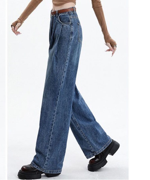 オシャレ  ルーズ デニムパンツ ハイウエスト ベルト gossip!ロサンゼルス ジーンズ デニム デニムパンツ ハイ