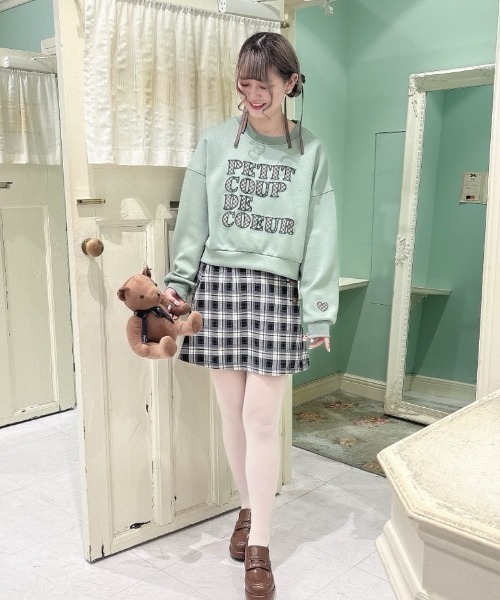 即完売 希少品 ENFOLD エンフォルド 種子パッチワーク スウェット F i.n.t（フィント） トレーナー スウェット チェック柄パッチワーク