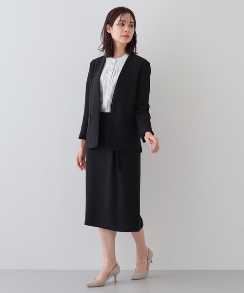 INDIVI V.A.I ☆インディヴィ☆スカートスーツ☆42☆ブラック INDIVI（インディヴィ） スカート 「着る日傘/遮熱/UVケア」ベルト付