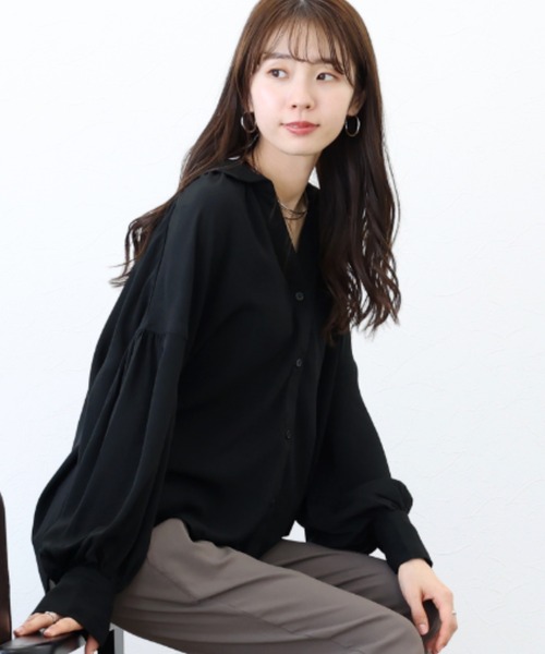 Aletta vita ブラウス シャツ 前開きスキッパーブラウス レディース