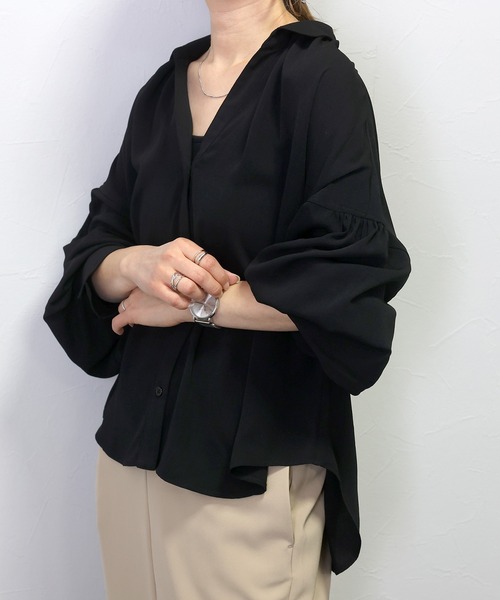 Aletta vita ブラウス シャツ 前開きスキッパーブラウス レディース