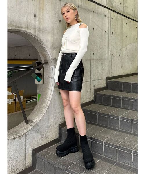 MURUA 美品美脚　ソックススニーカーブーツ　厚底　BLACK 今期 MURUA（ムルーア）の「スニーカーソールソックスブーツ（ブーツ