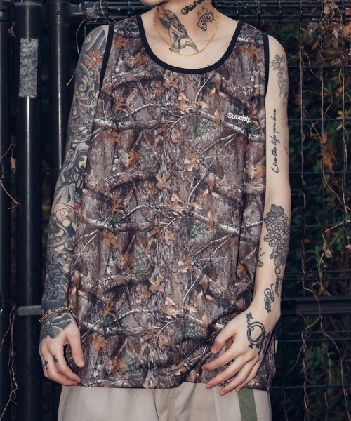 Subciety（サブサエティ） タンクトップ Patterned tank top メンズ