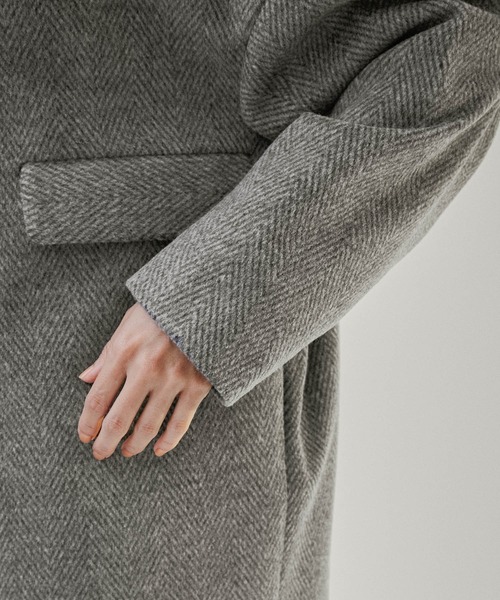 【新品】ADAM ET ROPE ウール100%チェスターコート グレー 36 ADAM ET ROPE'（アダムエロペ） チェスターコート FREE グレー