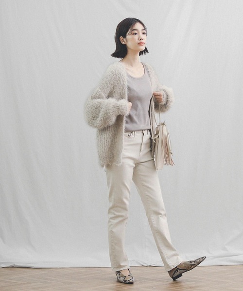 「Gready Brilliant」 「favori」ニットカーディガン 38 ベージュ レディース_画像5