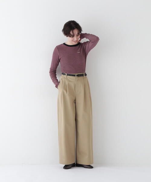 human woman チノパン 「福田麻琴さんコラボ」チノタックワイド
