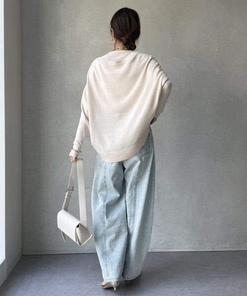 DouDou カーディガン 「WEB限定」変形ダブルジップベスト