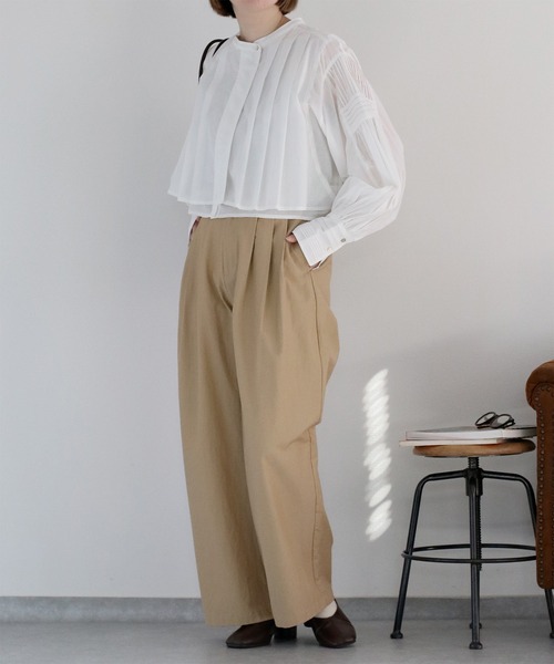 ブラウス シャツ ピンタックショートシャツ / Pintuck Short Shirt レディース 楽天市場】ミズイロインド mizuiro ind ピンタック ショート