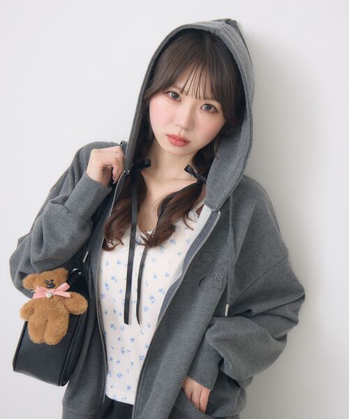 Emsexcite（エムズエキサイト） tシャツ 裏毛BIGパーカー レディース