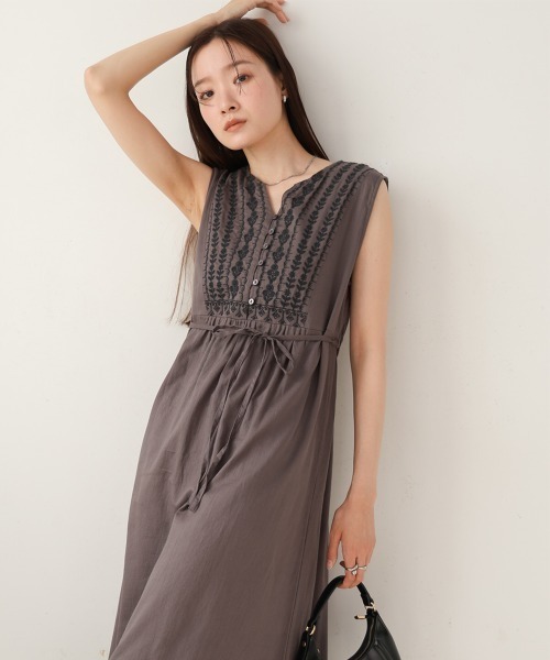 BUCI ノースリーブのミディ丈ワンピース ZARA】デニムノースリーブミディ丈ワンピース Z1975 (ZARA