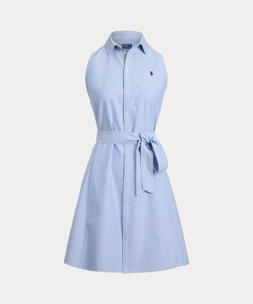 【RALPH LAUREN】Vネック ベルト フィット＆フレア シャツドレス RALPH LAUREN】Vネック ベルト フィット＆フレア シャツドレス