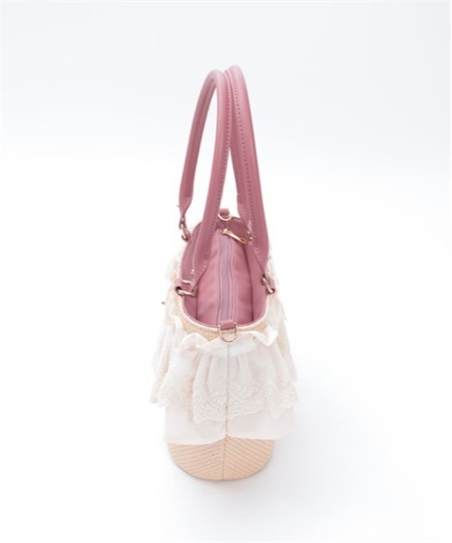 axes femme アクシーズファム A4 刺繍入り フリル トートバッグ axes femme POETIQUE（アクシーズファムポエティック）の「合皮