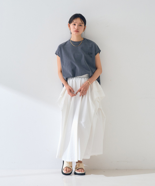 Rouge vif スカート ギャザーサイドデザインロングスカート