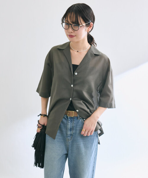 ブラウス シャツ MYSELFbyRD/OpenCollarShirt レディース
