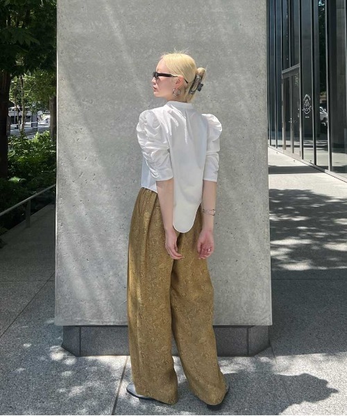 Ameri（アメリ） ワイドパンツ パンツ MEDI LILY JACQUARD STRAIGHT