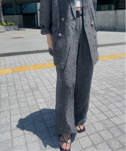 Ameri（アメリ） ワイドパンツ パンツ MEDI LILY JACQUARD STRAIGHT