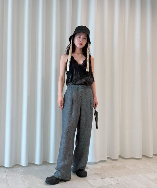 Ameri（アメリ） ワイドパンツ パンツ MEDI LILY JACQUARD STRAIGHT