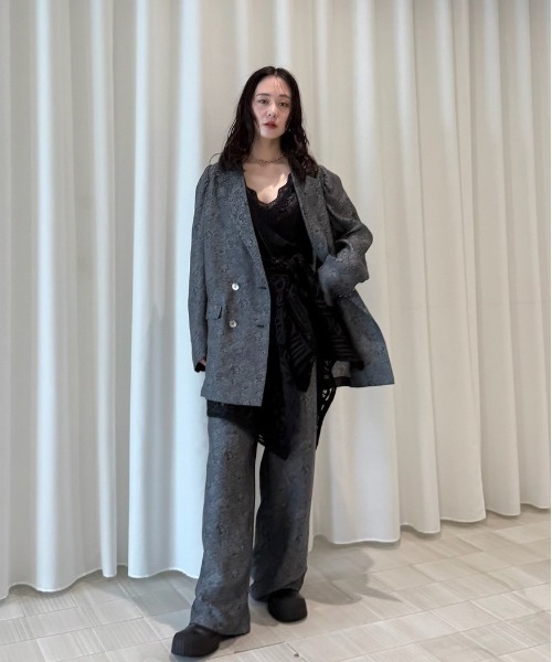 Ameri（アメリ） ワイドパンツ パンツ MEDI LILY JACQUARD STRAIGHT