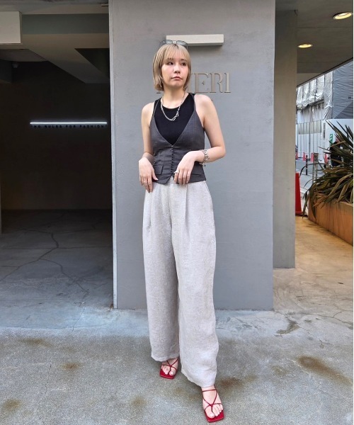 Ameri（アメリ） ワイドパンツ パンツ MEDI LILY JACQUARD STRAIGHT